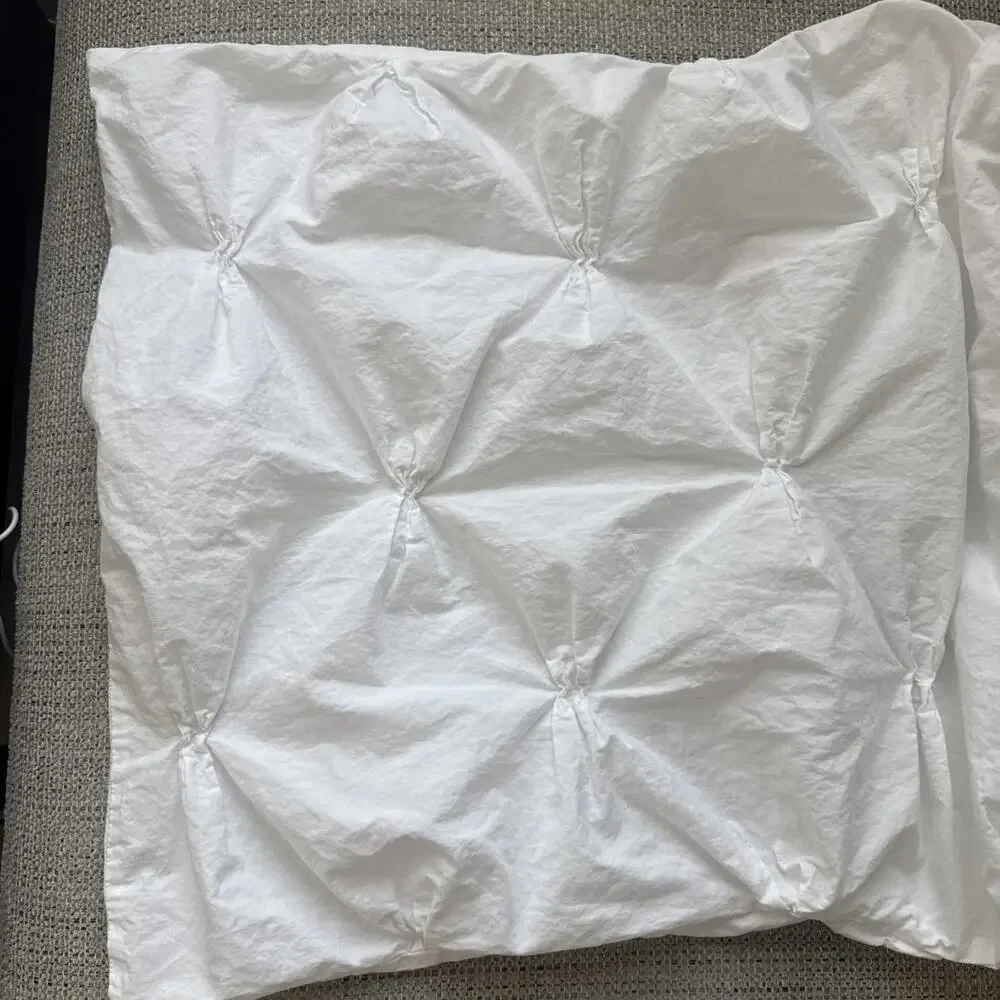 West Elm Organic Cotton Pintuck King Pillow Shams White Set of 2 Envelope Case